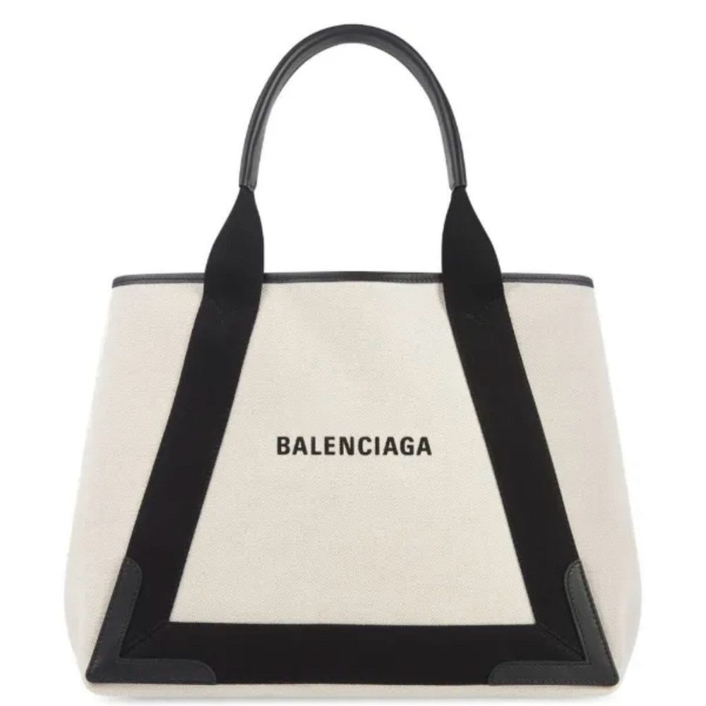 Balenciaga Black and Cream Tote